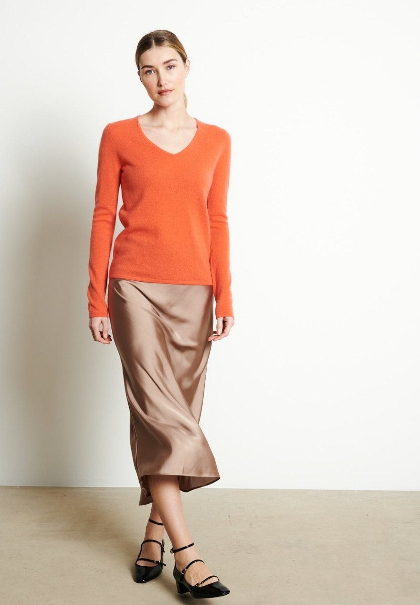 Pull col V cachemire mandarine femme - LILLY 2B