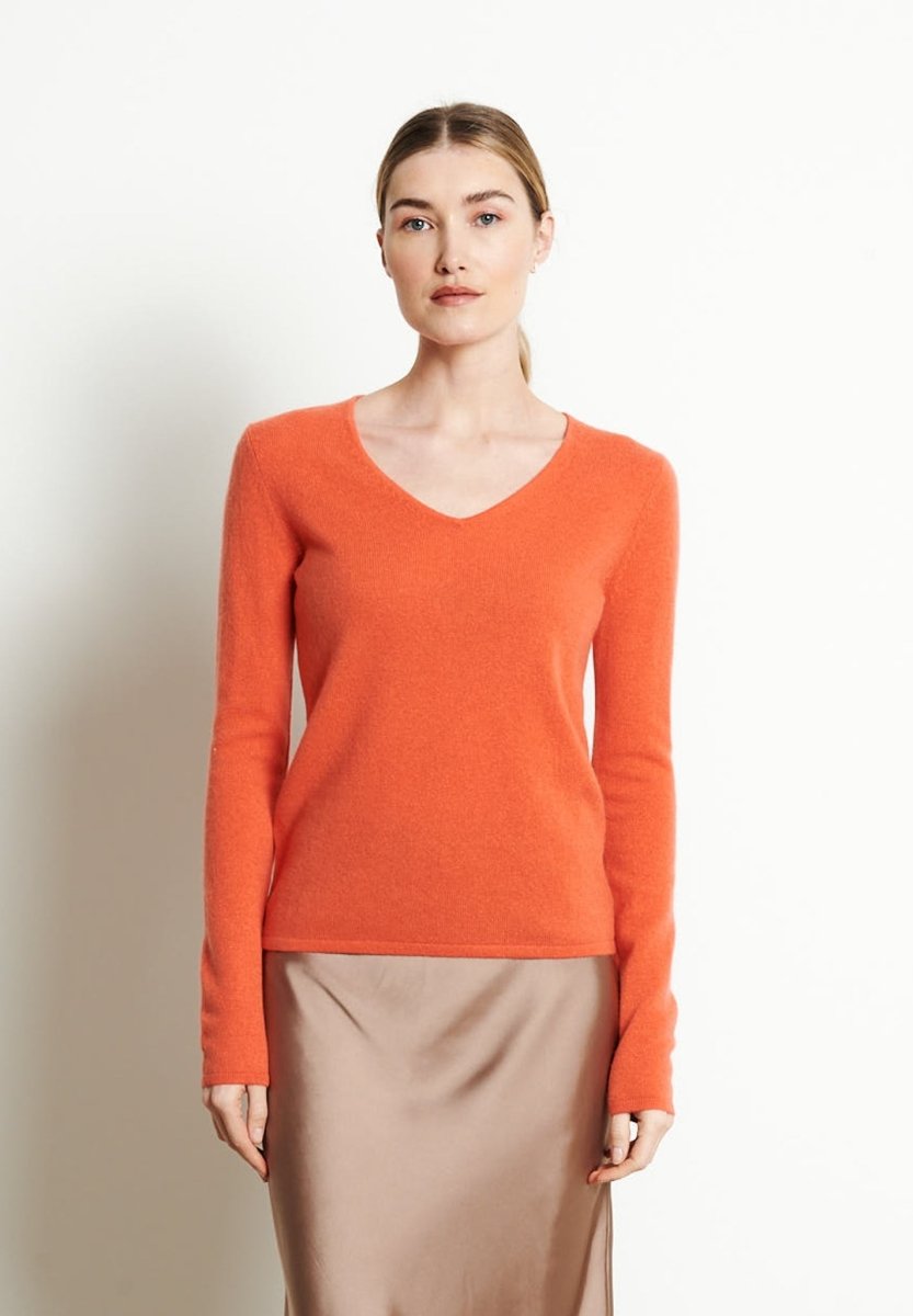 Pull col V cachemire mandarine femme - LILLY 2B