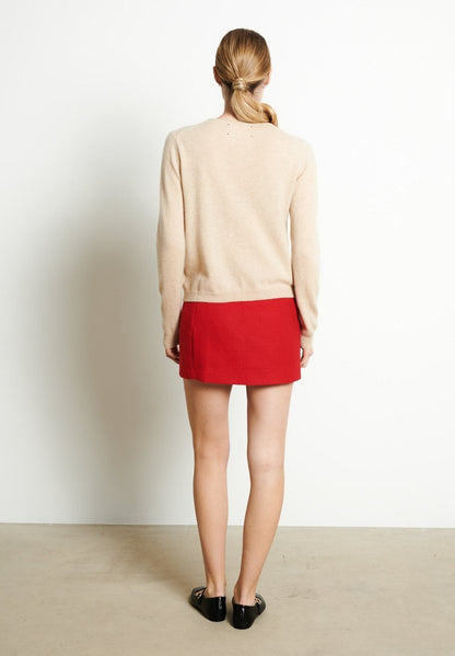 Cardigan col rond femme en cachemire beige - LILLY 4B